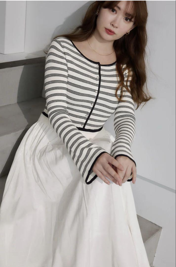 ワンピース Herlipto Docking Knit Balloon Dress