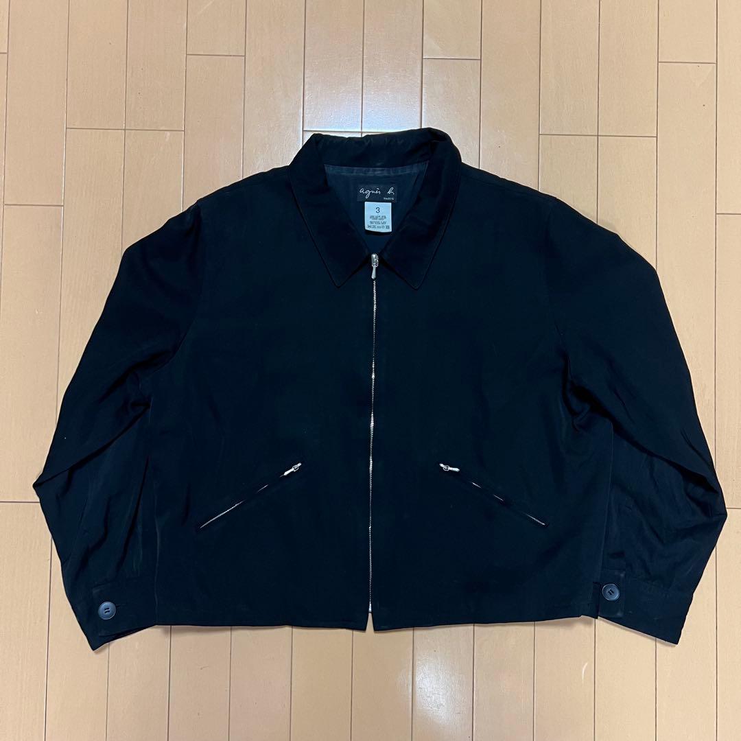 90s agnes b. ウール ギャバ ジャケット riri zip