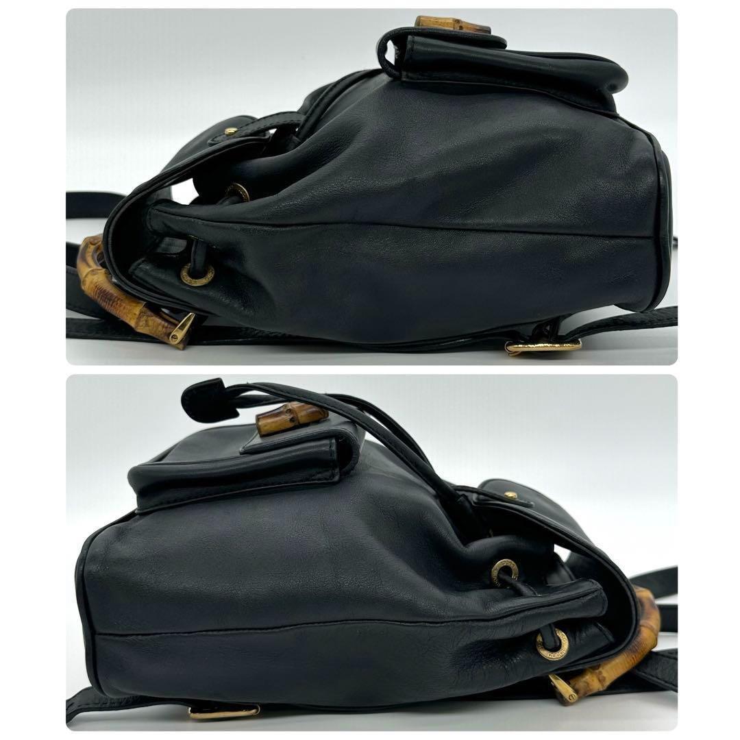 GUCCI グッチ リュック バンブー レザー ブラック ミニリュック