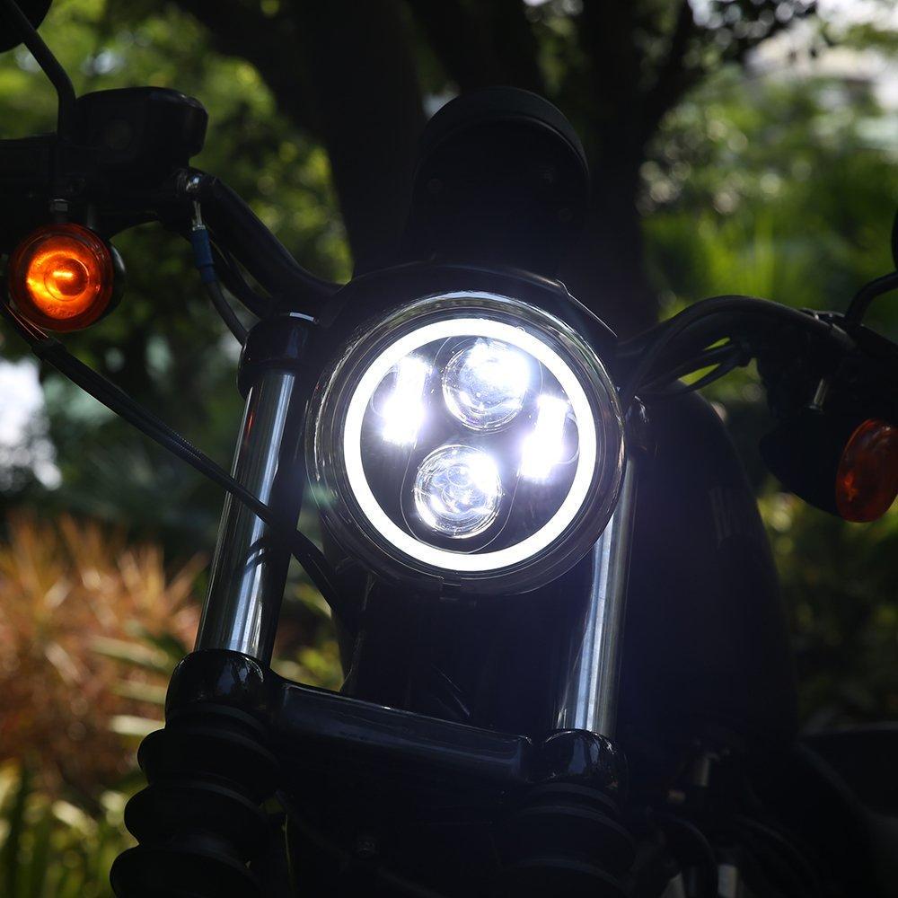 最新改良版モデル 5 75 LEDハロー&ターンシグナル付 6500K fmEWu-m48027055008 ハーレー 豊富な格安