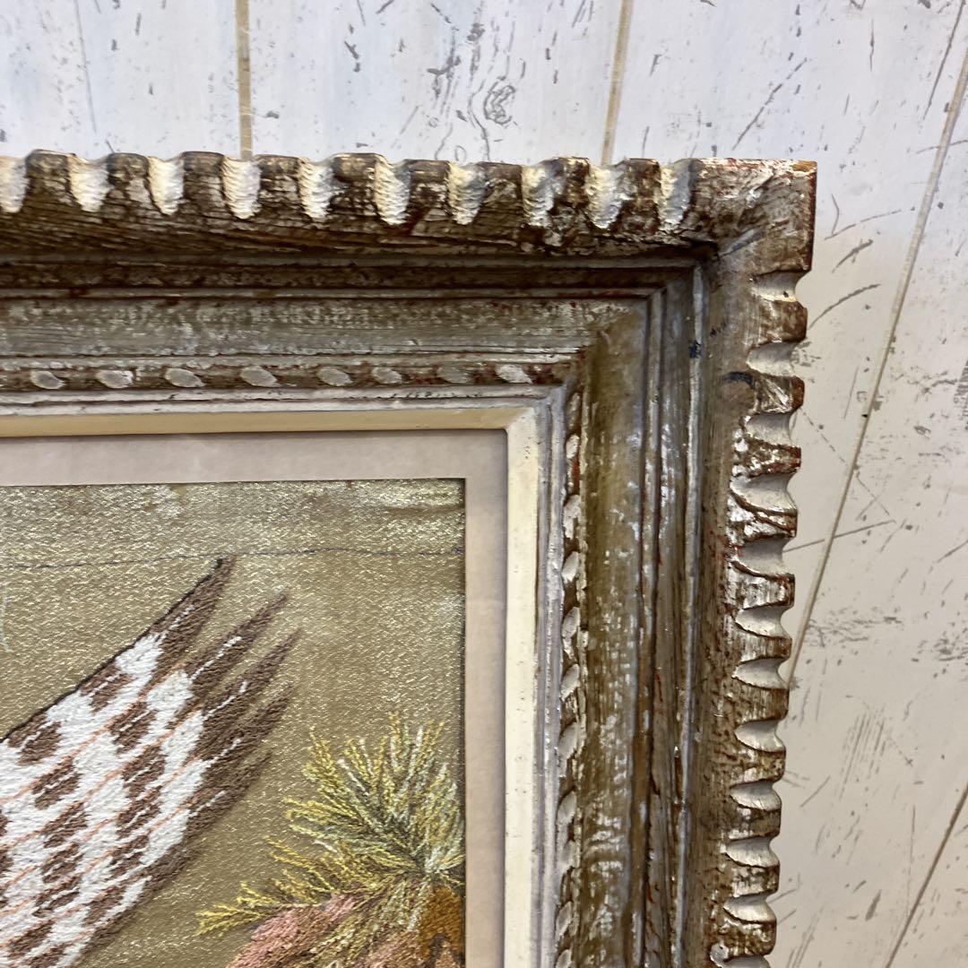 【2025新春福袋】 昭和レトロ 刺繍画 刺繍絵 鷹 松 縁起物 絵画 美術 芸術 額縁 絵画