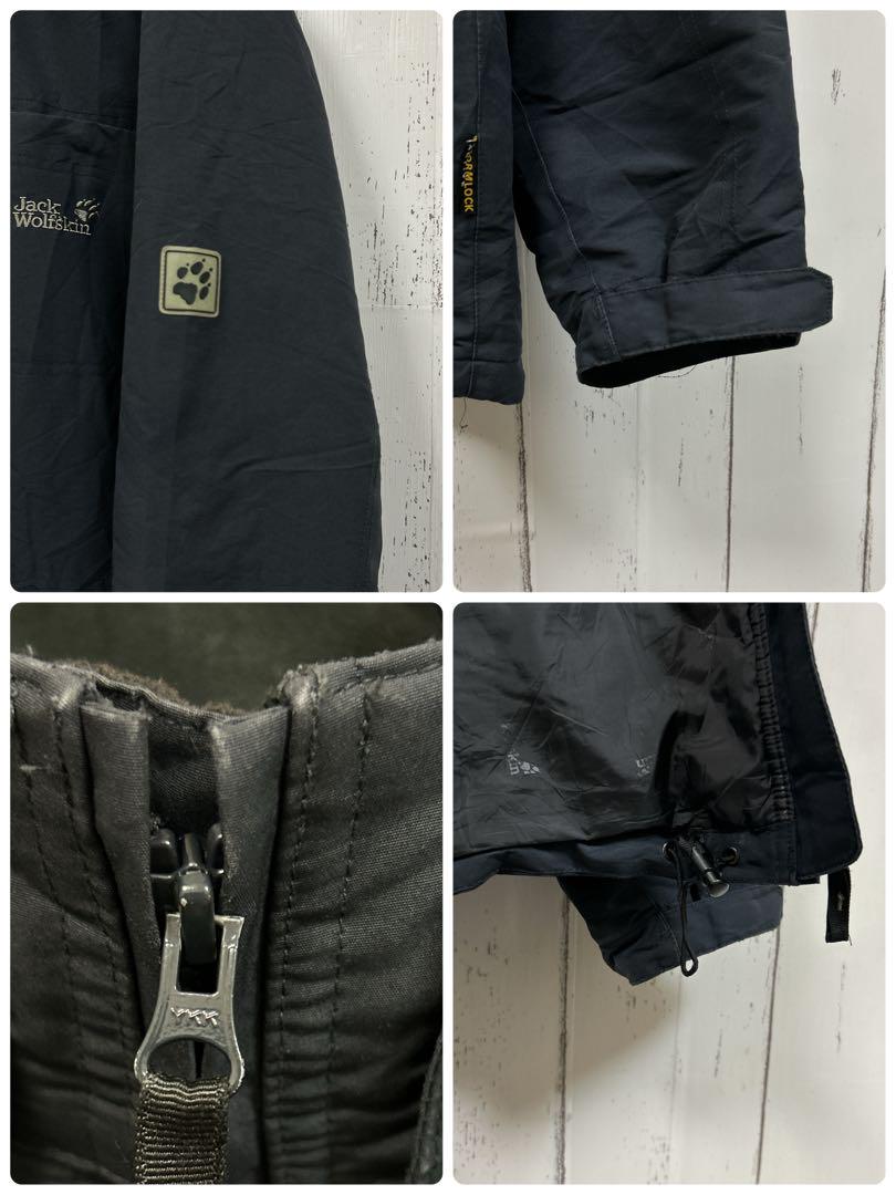 275]Jack Wolfskin刺繍ロゴフルジップ中綿ジャケットブルゾンフード