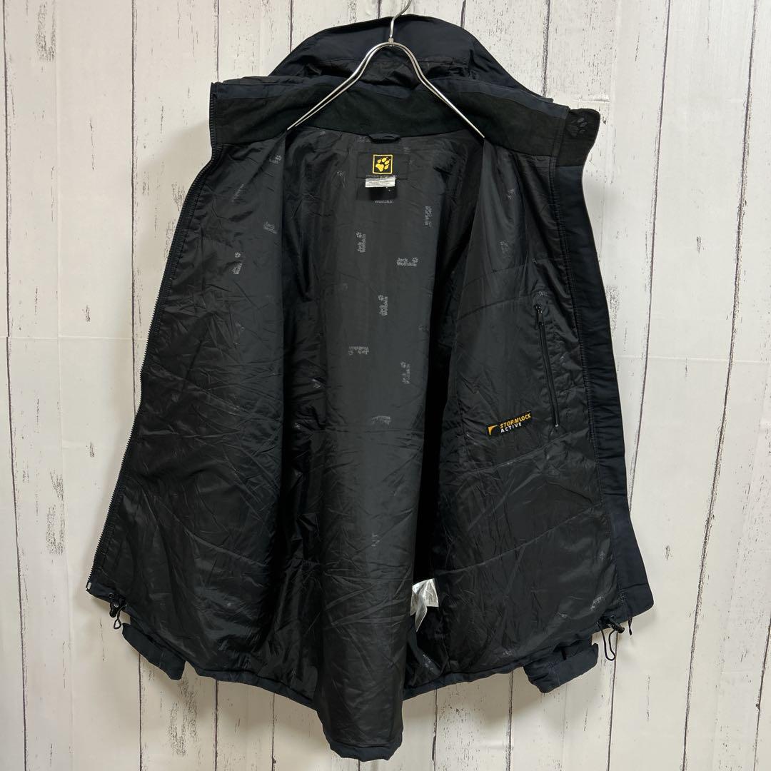 275]Jack Wolfskin刺繍ロゴフルジップ中綿ジャケットブルゾンフード