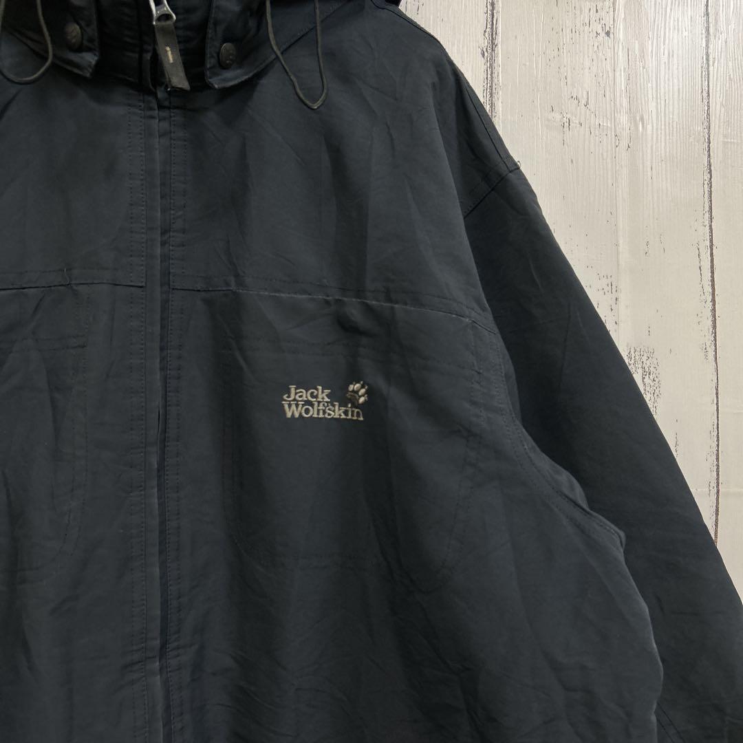 275]Jack Wolfskin刺繍ロゴフルジップ中綿ジャケットブルゾンフード