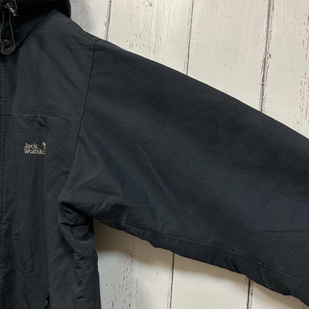 275]Jack Wolfskin刺繍ロゴフルジップ中綿ジャケットブルゾンフード