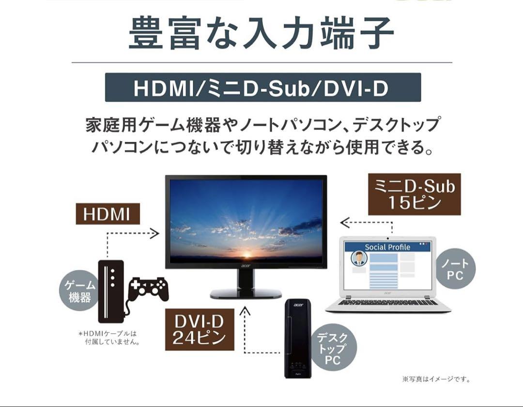 Acer モニター ディスプレイ 24インチ KA240Hbmidx