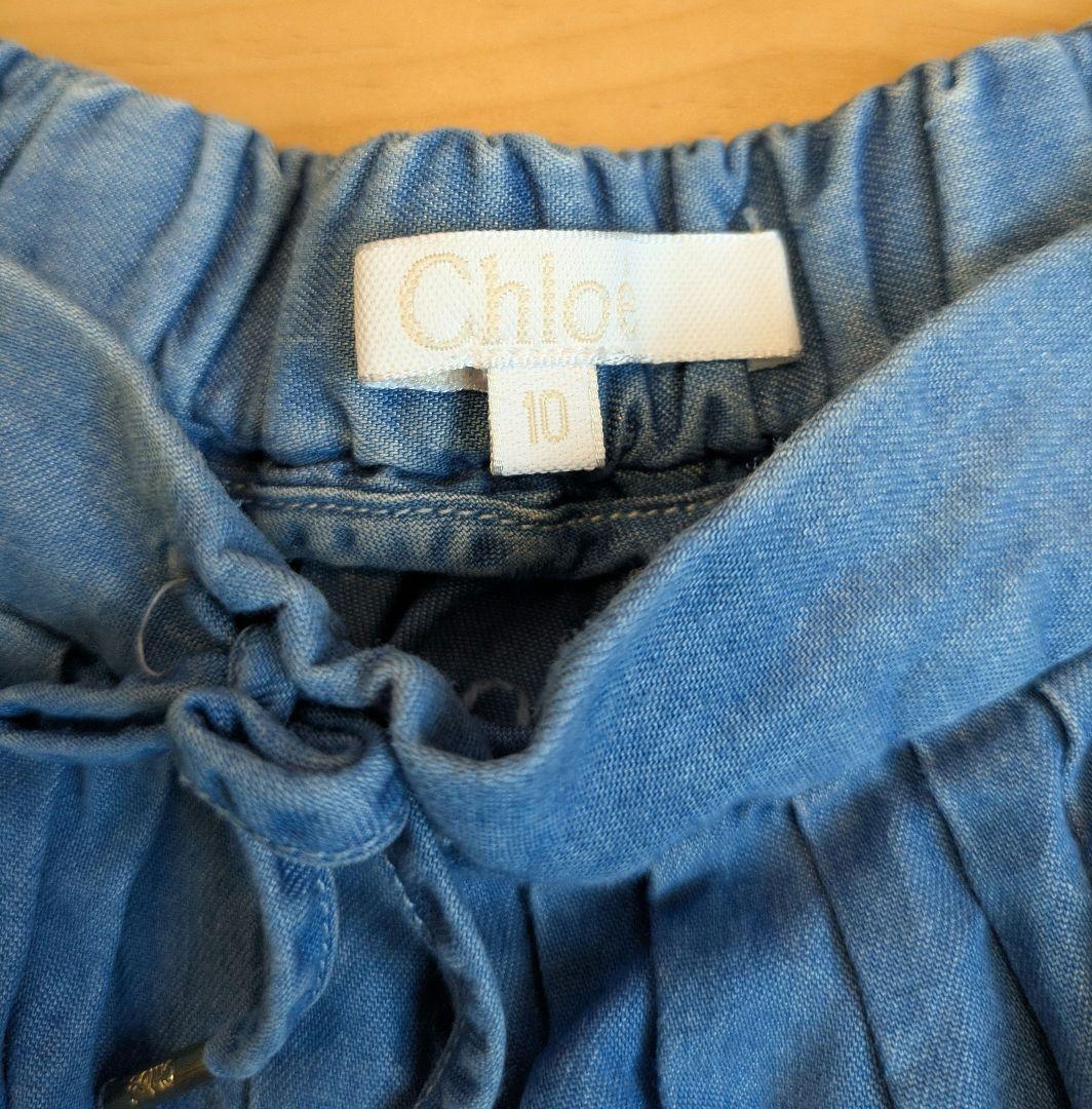 00s archive Chloe ホワイトデニム フレアショートパンツ 高級