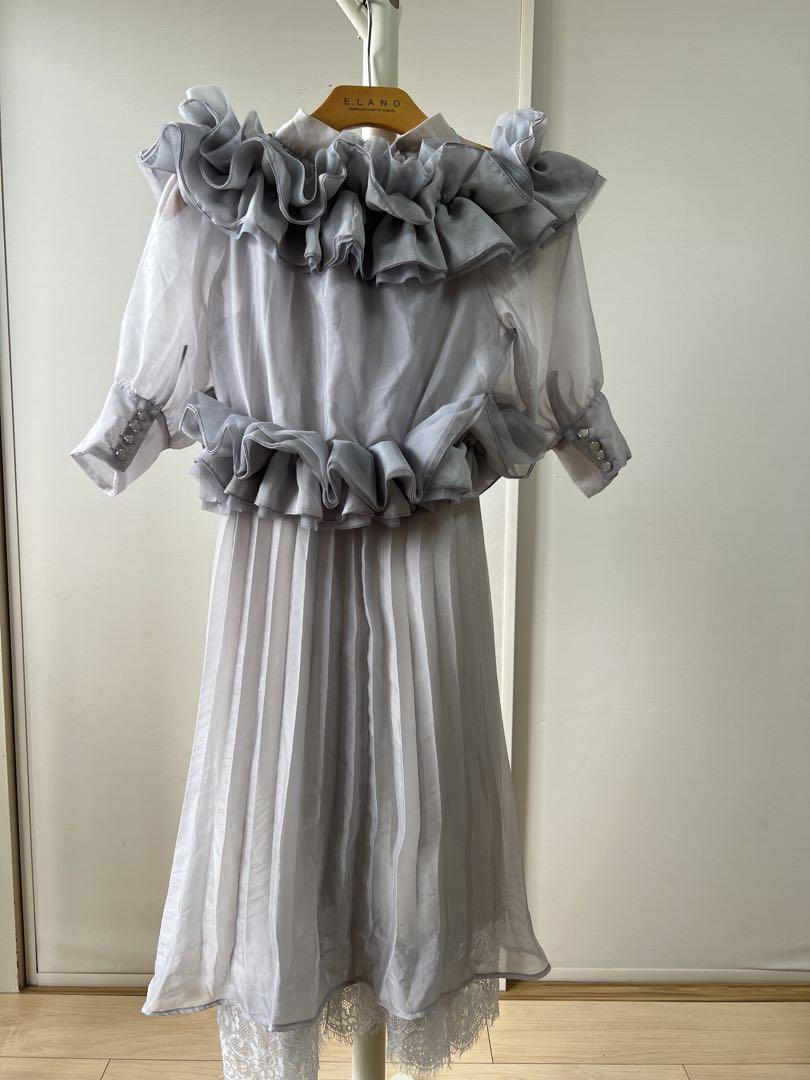 Frill bolero pleats dress