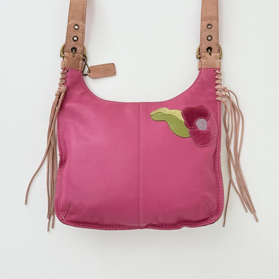 Coach Limited Edition Poppy for Peace Hobo Bag Pink Suede