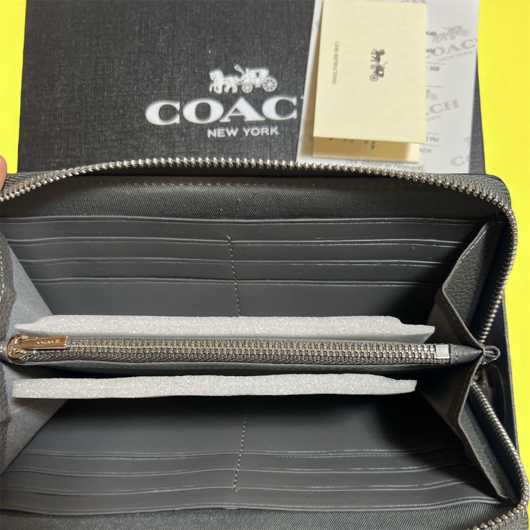 新品　coach コーチ　長財布　ウィメンズ　グレー　ロゴ
