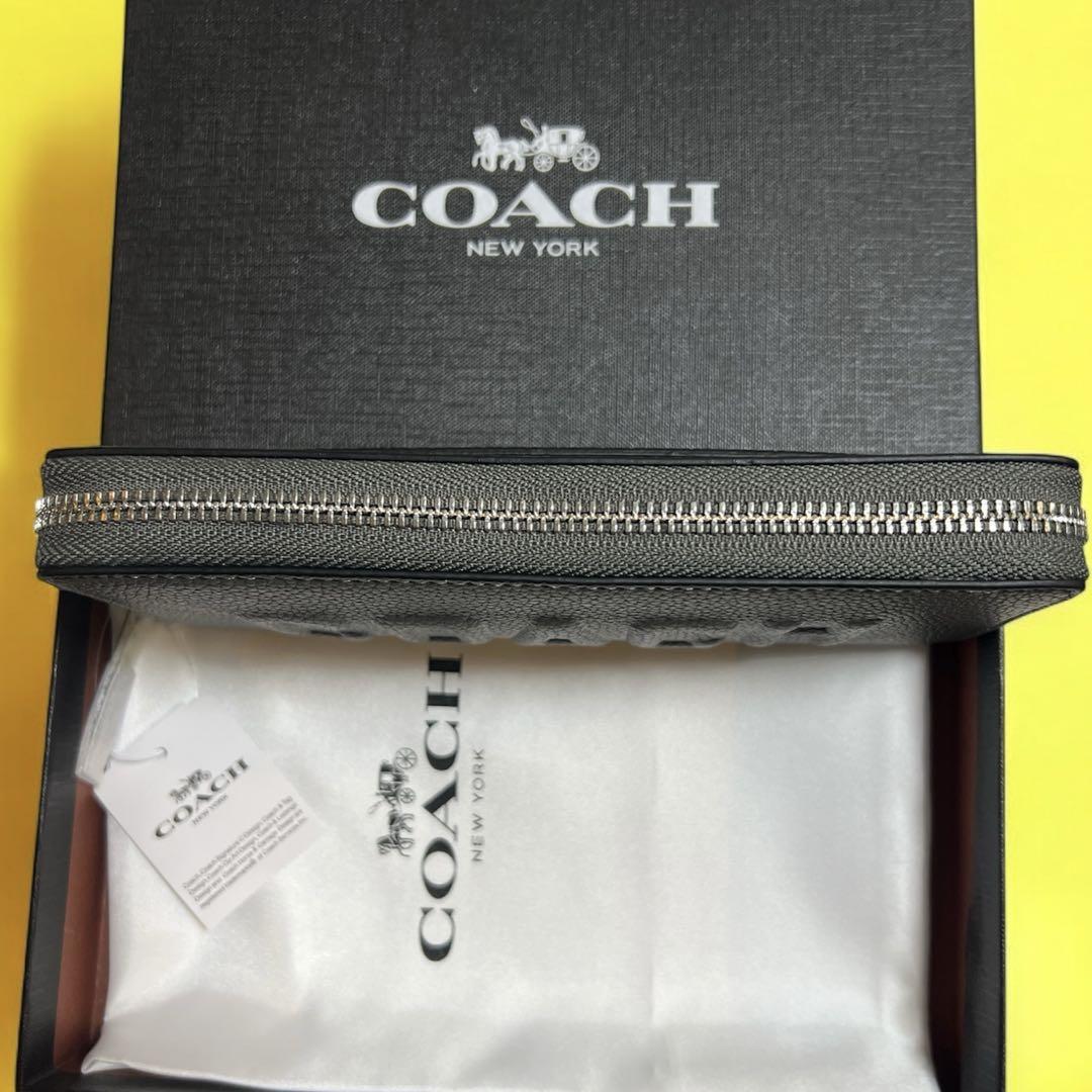 新品　coach コーチ　長財布　ウィメンズ　グレー　ロゴ
