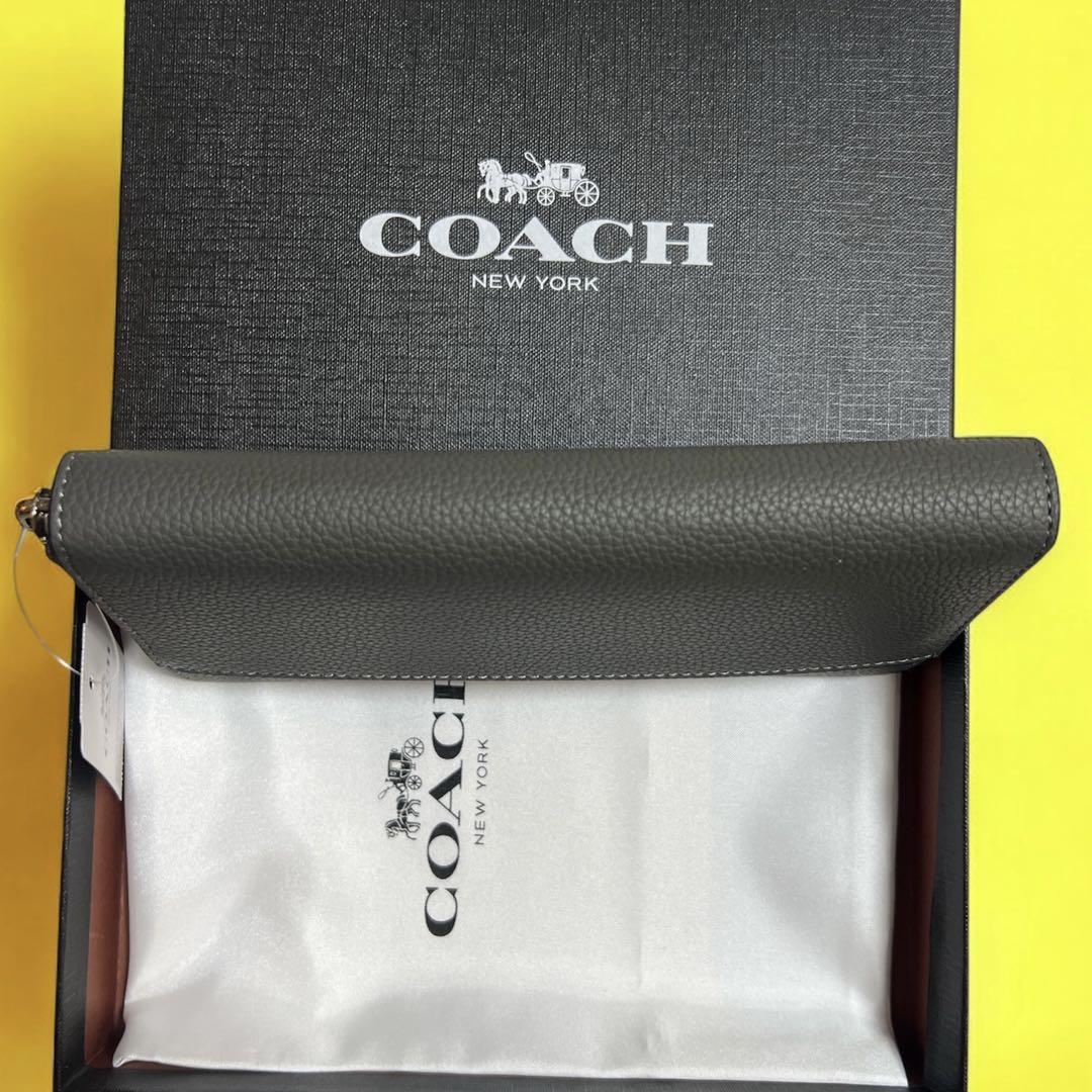 新品　coach コーチ　長財布　ウィメンズ　グレー　ロゴ
