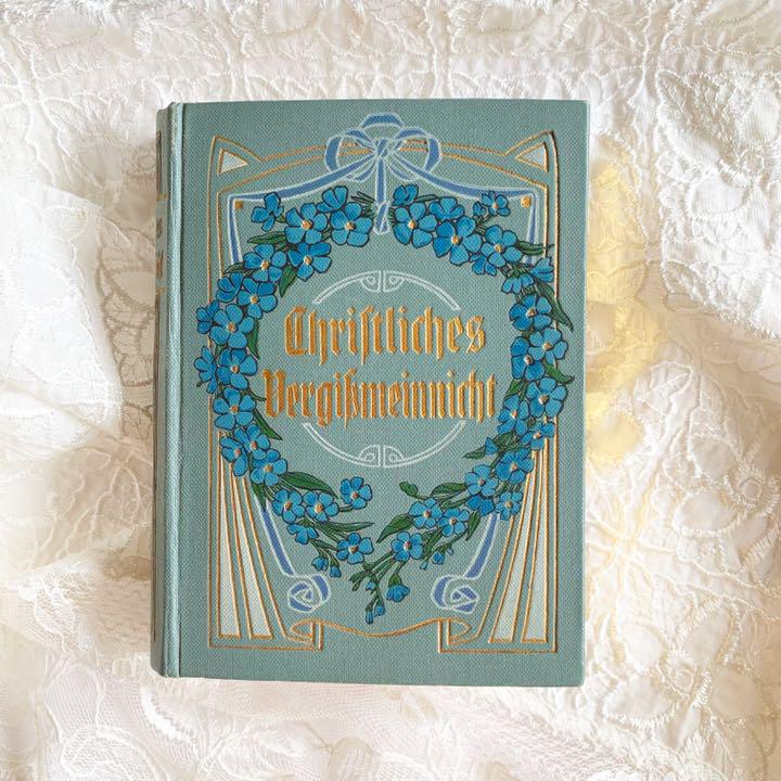 アンティーク洋書 ꕥドイツの美しい忘れな草のメモリアルブック