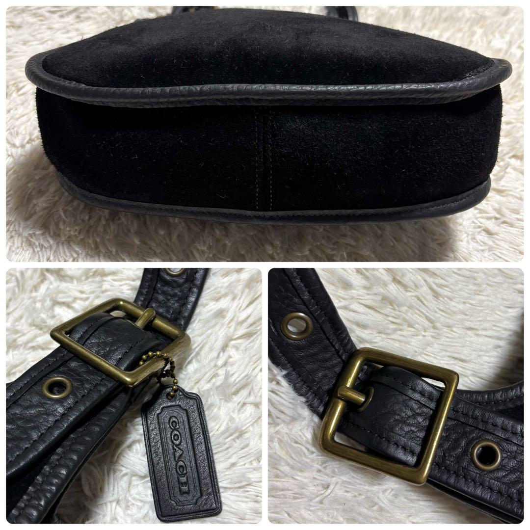 希少 美品 OLD COACH ワンショルダーバッグ レザー×スエード 9014