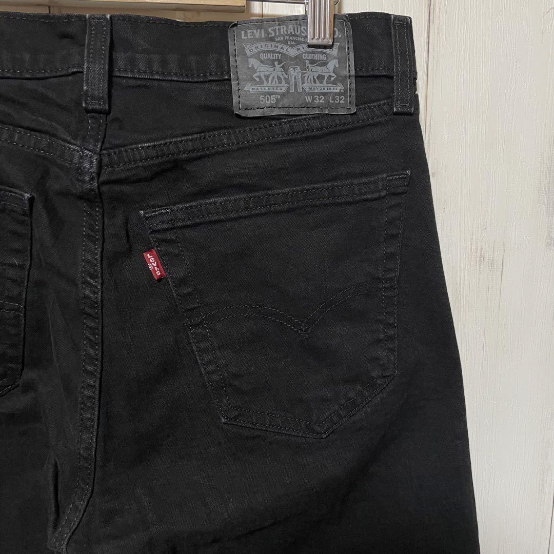 LEVI’S 505 リーバイス ブラック 黒 ジーンズ デニム パンツ W32
