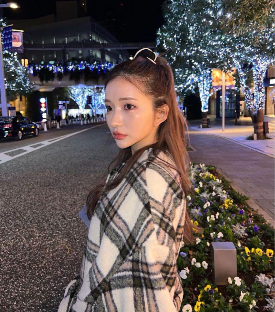 rielle riche リエルリシェ✨チェックロングコート ベルト　稲垣莉生 rielle riche リエルリシェ✨チェックロングコート ベルト 稲垣莉生