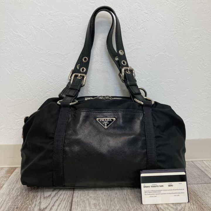 PRADA - 【PRADA】プラダ ボストンバッグ レザー ブラック