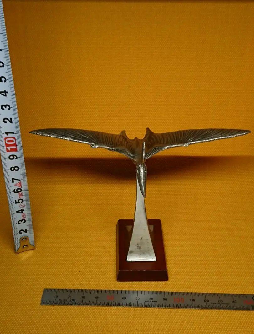 【美品】ヴィンテージ　恐竜　プテラノドン　金属　置物　工芸品　美術品　A2944