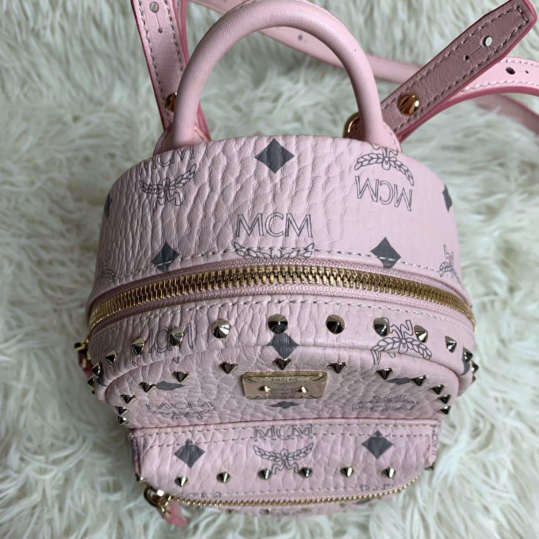 付属品】極美品MCM リュック パウダーピンク バックパック Xミニ