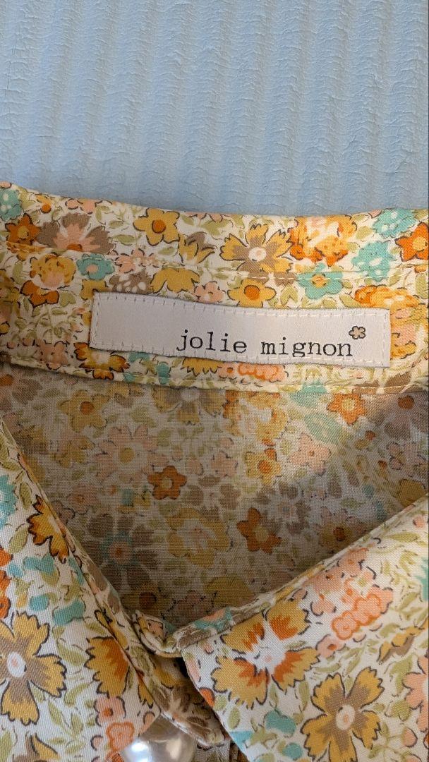 正規店仕入れの シャツワンピース リバティ 花柄 mignon jolie 半袖 新品未 S ワンピース