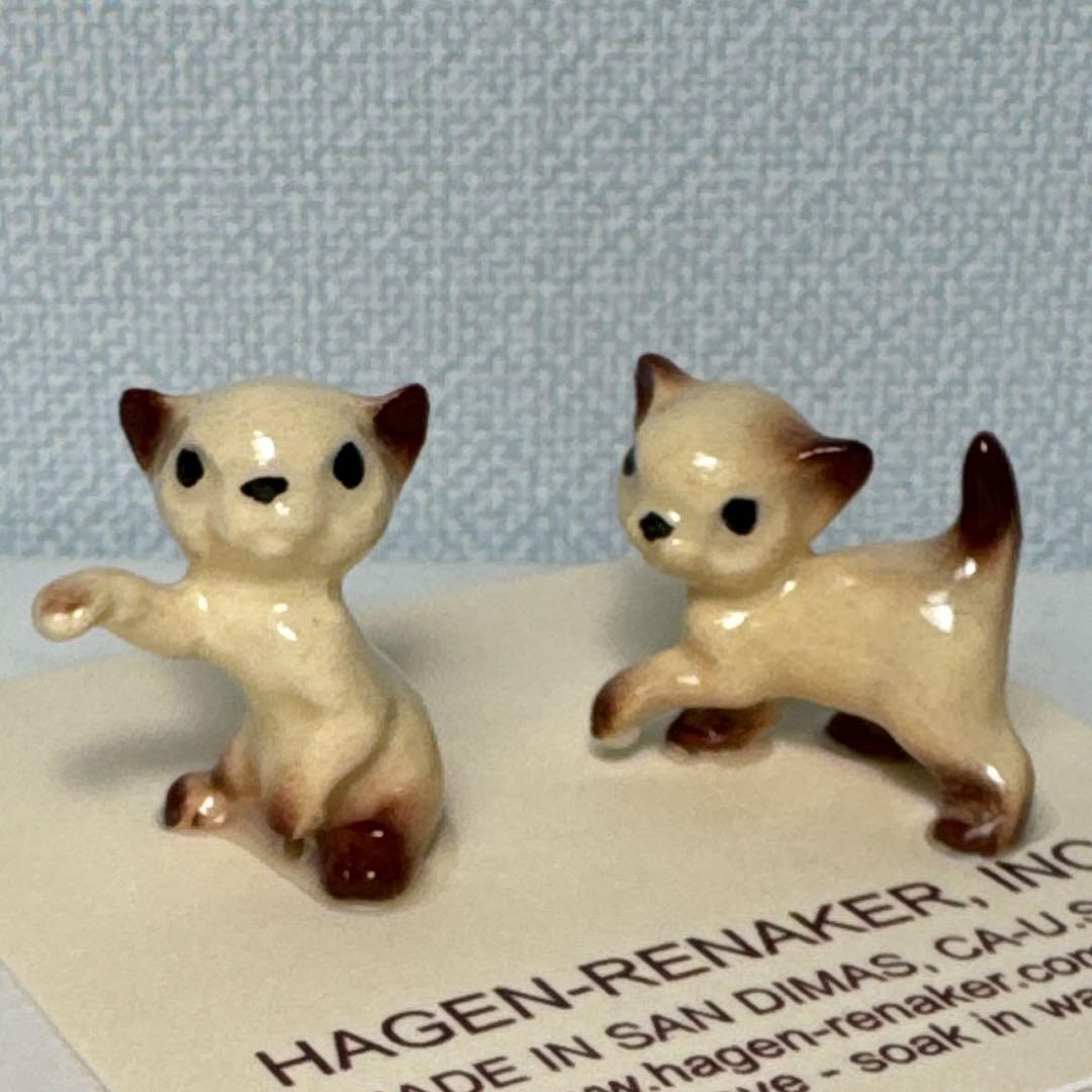 ヘイゲンリネカー ミニチュア 仔猫 ペア 2セット 台紙付き ビンテージ