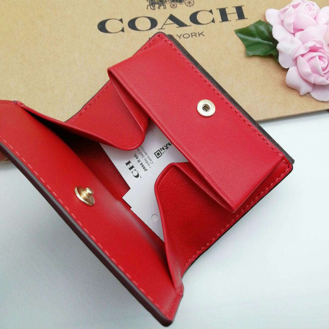 新商品　COACH　折り財布　オリガミ スモール トライフォールド ウォレット