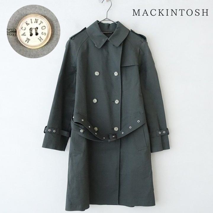 【美品】マッキントッシュ MACKINTOSH ゴム引き トレンチコート カーキ