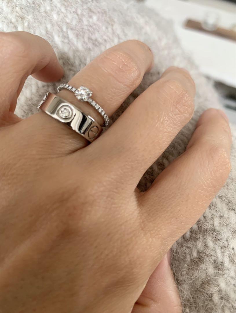 Cartier ラブリング ハーフダイヤ3P 9号 #49 WG 定価約68万