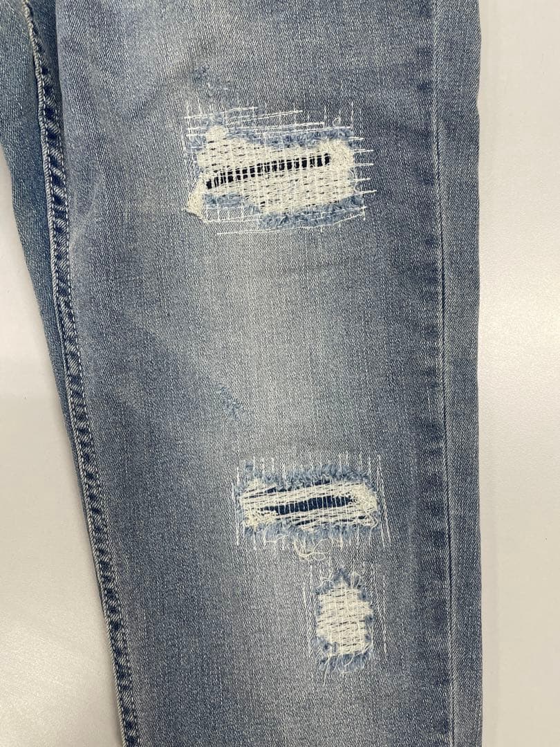 【新品】The DUFFER 「ガムストレッチ」ダメージ加工 スキニーデニム　S