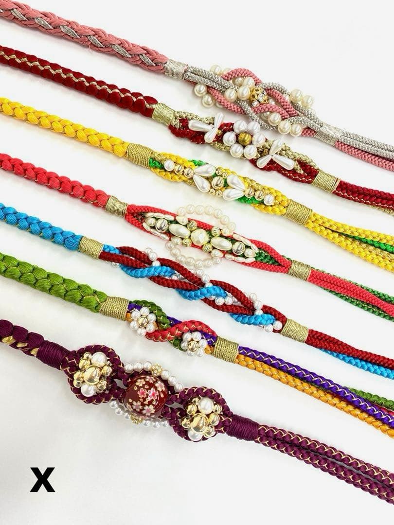 振袖用帯締め 飾り付き 7本おまとめ出品 正絹