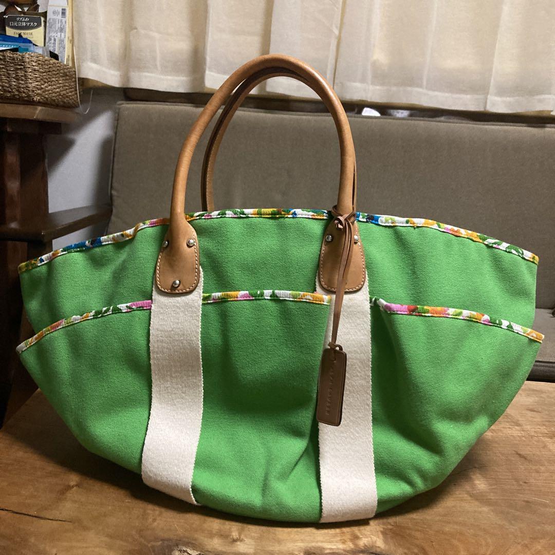 ラルフローレン 帆布 皮手 バック