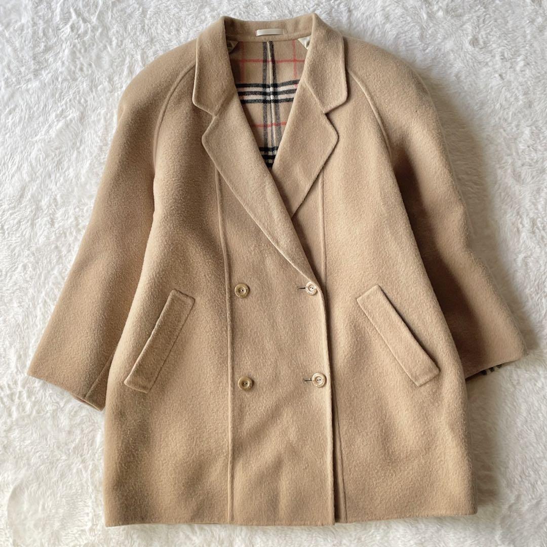【美品】バーバリー コート Pコート ダブルフェイス ノバチェック ベージュ L