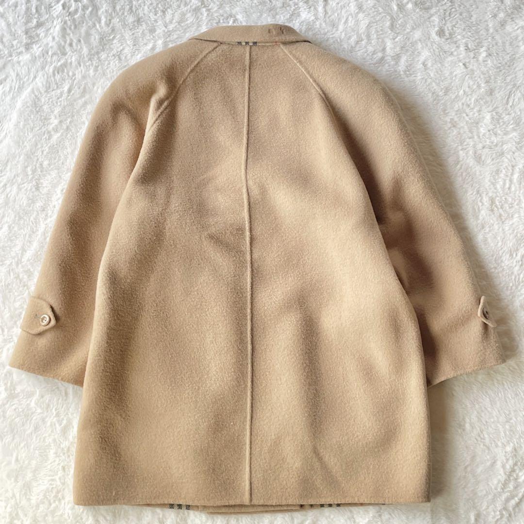 【美品】バーバリー コート Pコート ダブルフェイス ノバチェック ベージュ L