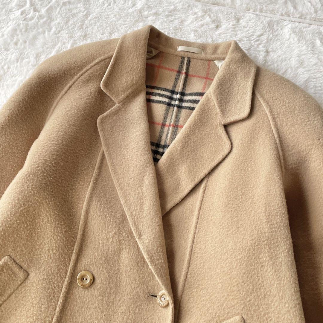 【美品】バーバリー コート Pコート ダブルフェイス ノバチェック ベージュ L
