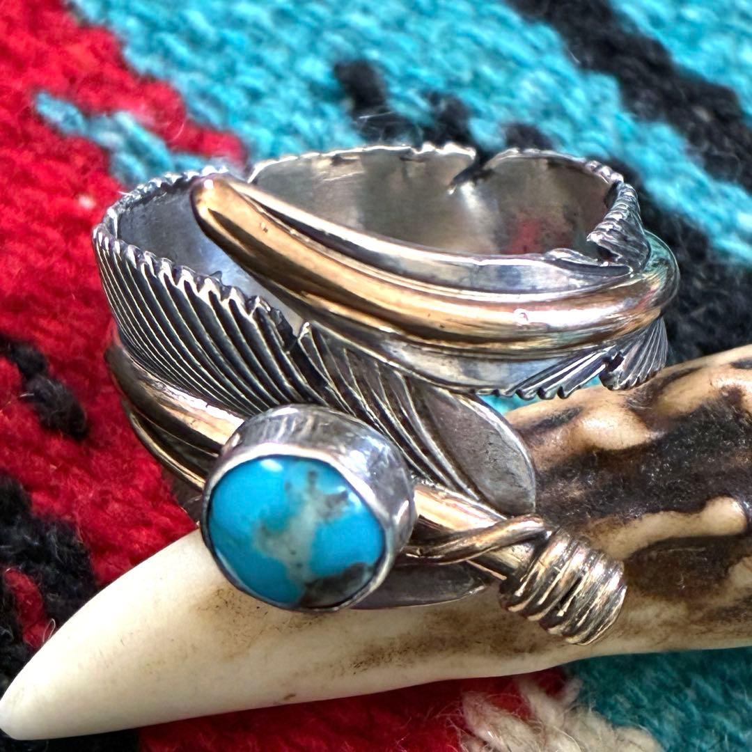 Indian Jewelry ハーヴィーメイス ターコイズ フェザーリング③ Indian Jewelry ハーヴィーメイス ターコイズ フェザーリング③