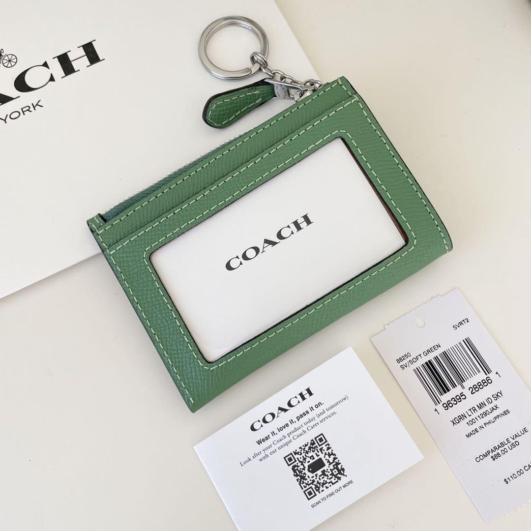 COACH コーチ　コインケース 小銭入れ財布　ソフトグリーン　緑色 COACH コーチ コインケース 小銭入れ財布 ソフトグリーン 緑色