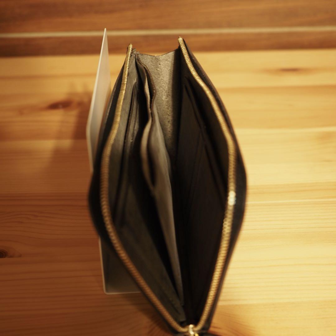 【美品】カワニシカバン　薄型長財布　リッチーLサンドレザーグレー