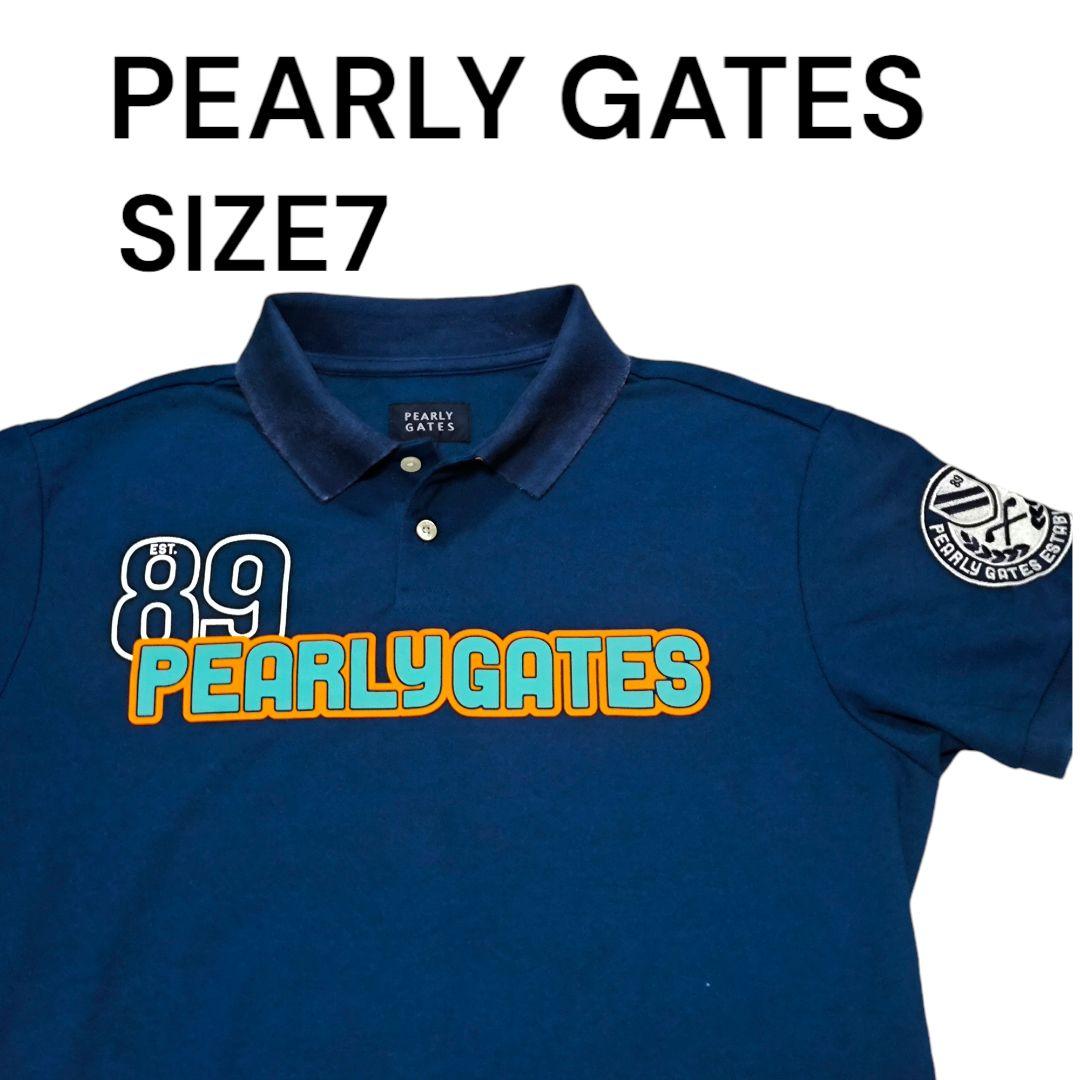 ★美品★ PEARLY GATES メンズ ポロシャツ ネイビー サイズ5 ☆美品☆ PEARLY GATES メンズ ポロシャツ ネイビー サイズ5