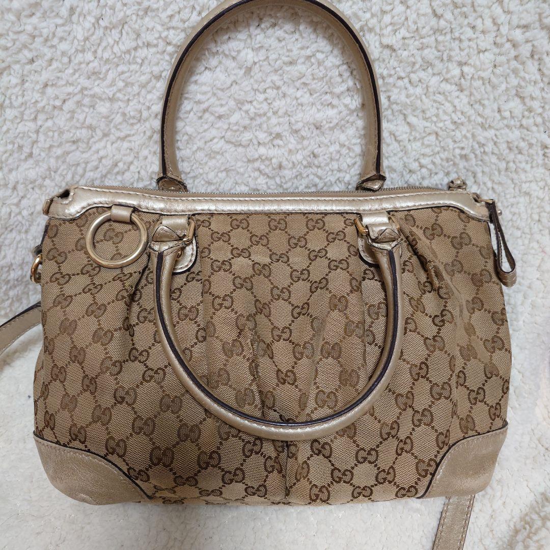 GUCCIグッチ スーキー 2wayハンドバッグ GGキャンバス レザー