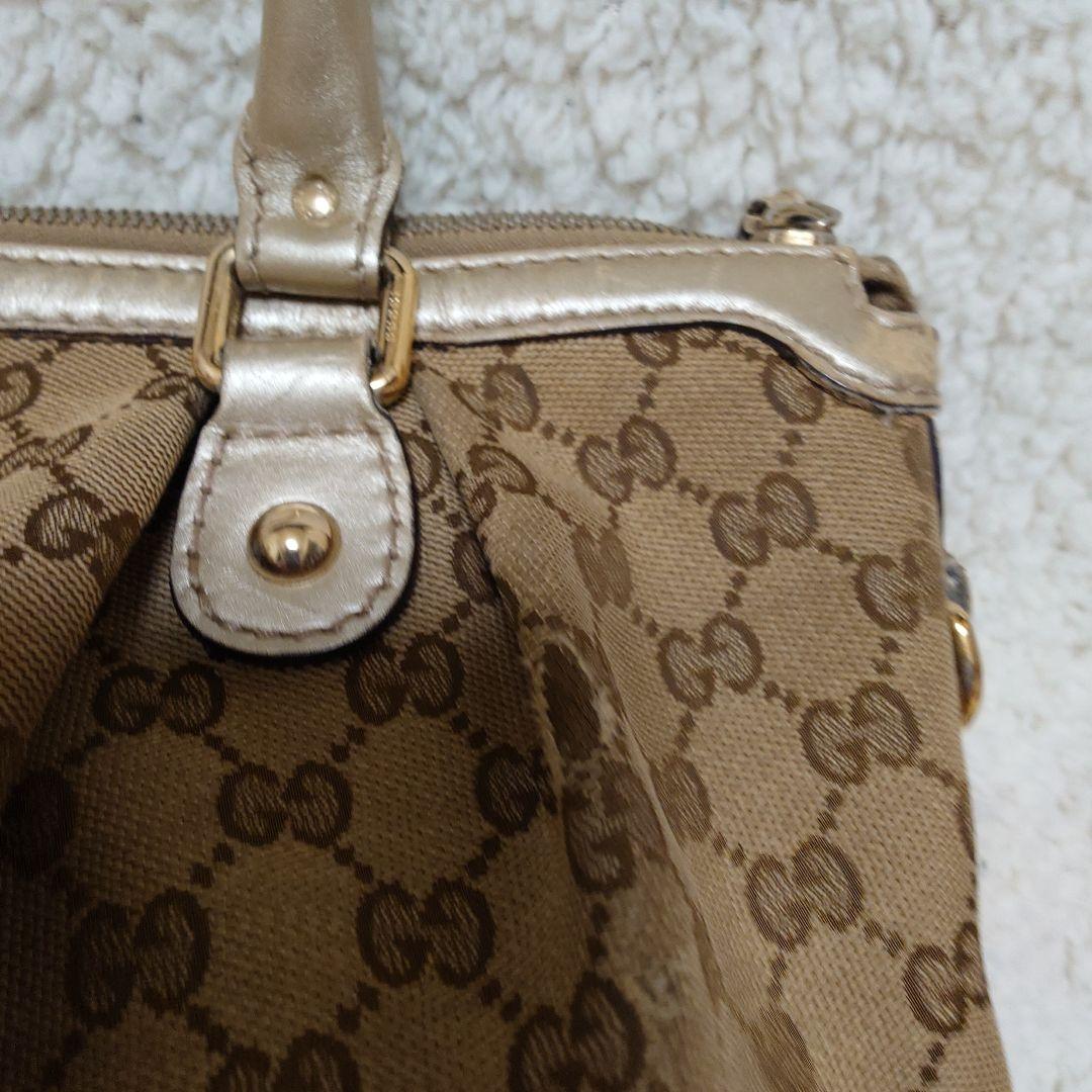 GUCCIグッチ スーキー 2wayハンドバッグ GGキャンバス レザー