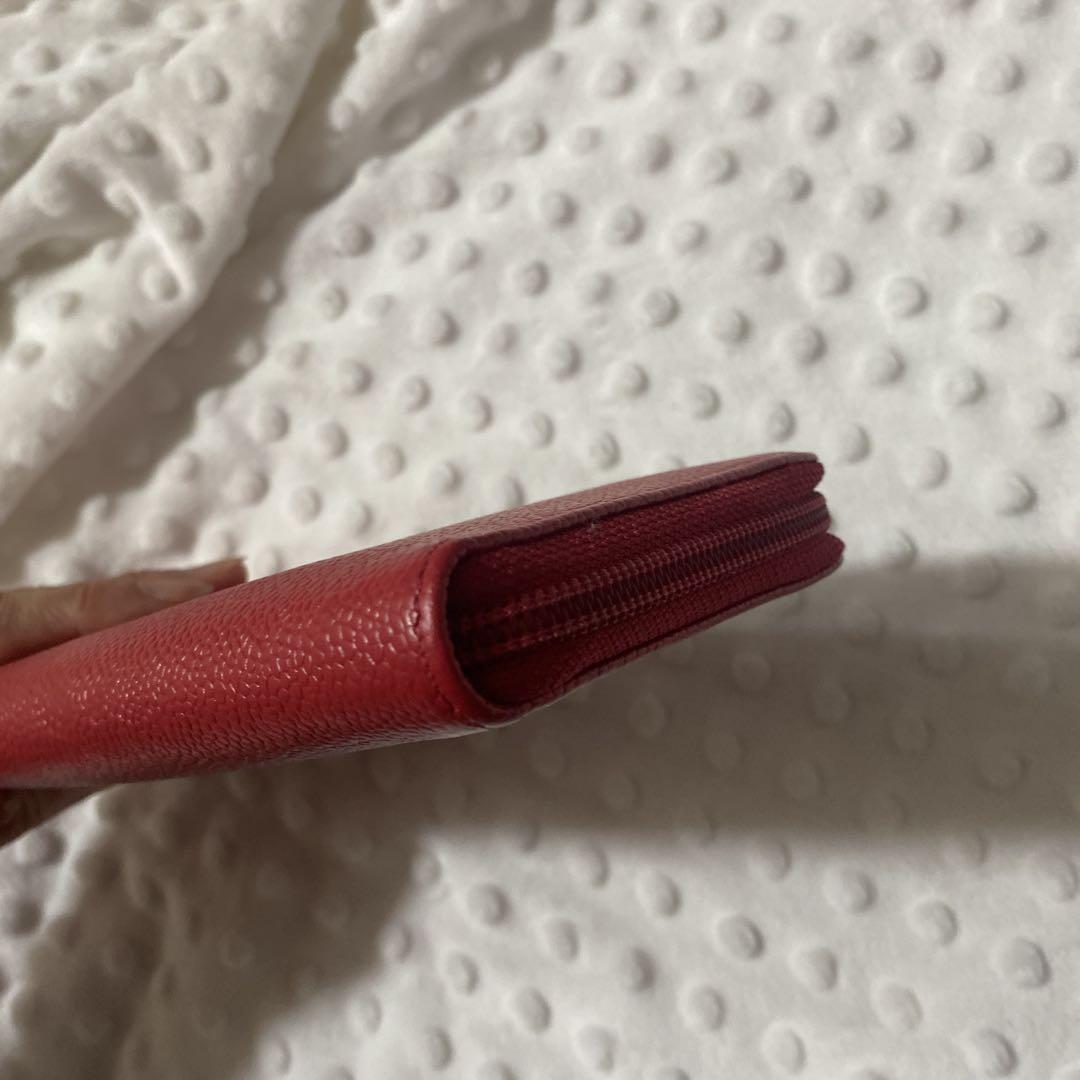 美品　CHANEL レザー 長財布 レッド