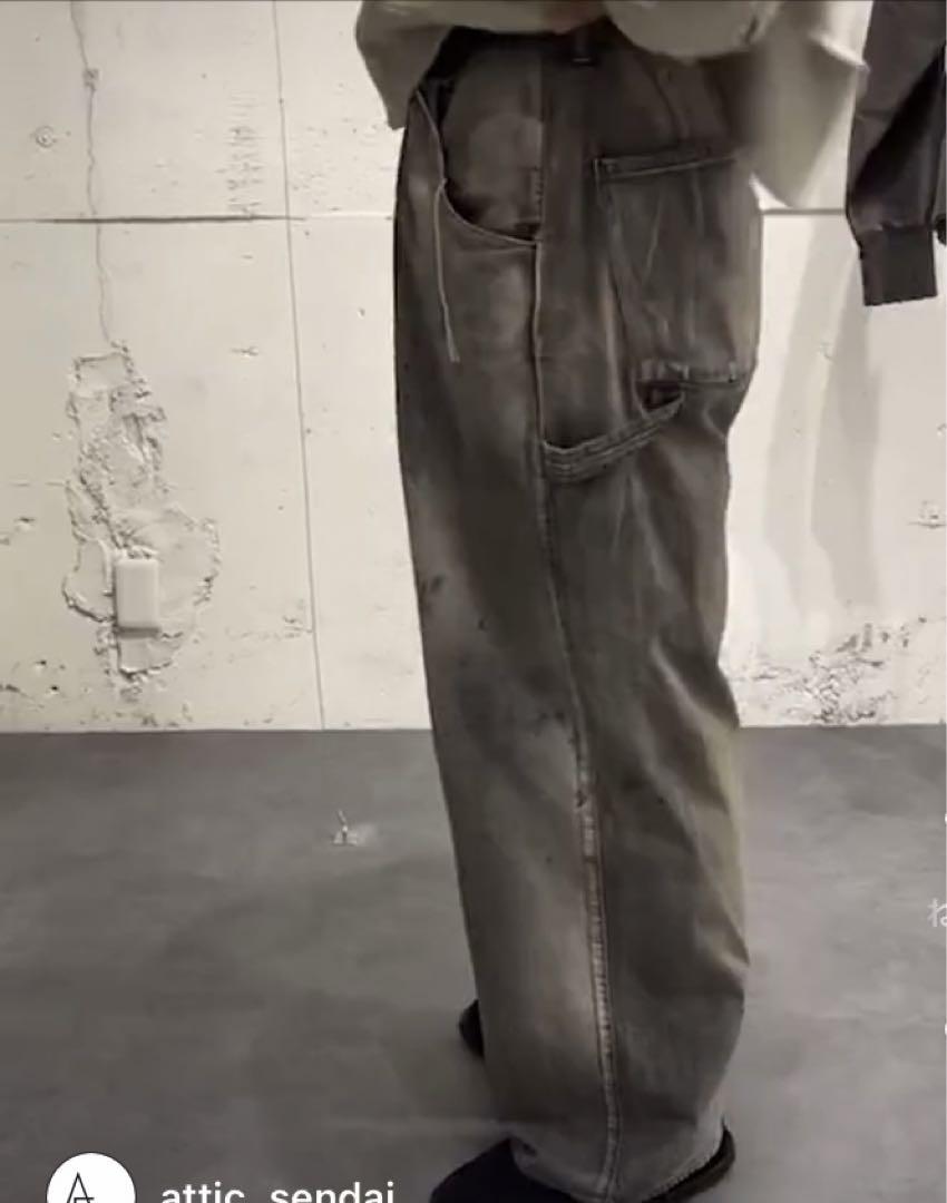 パンツ ancellm AGING PAINTER PANTS(BLACK)