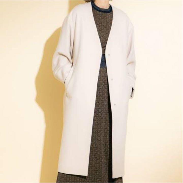 PUBLIC TOKYO ノーカラーウールコート PUBLIC TOKYO ノーカラーウールコート
