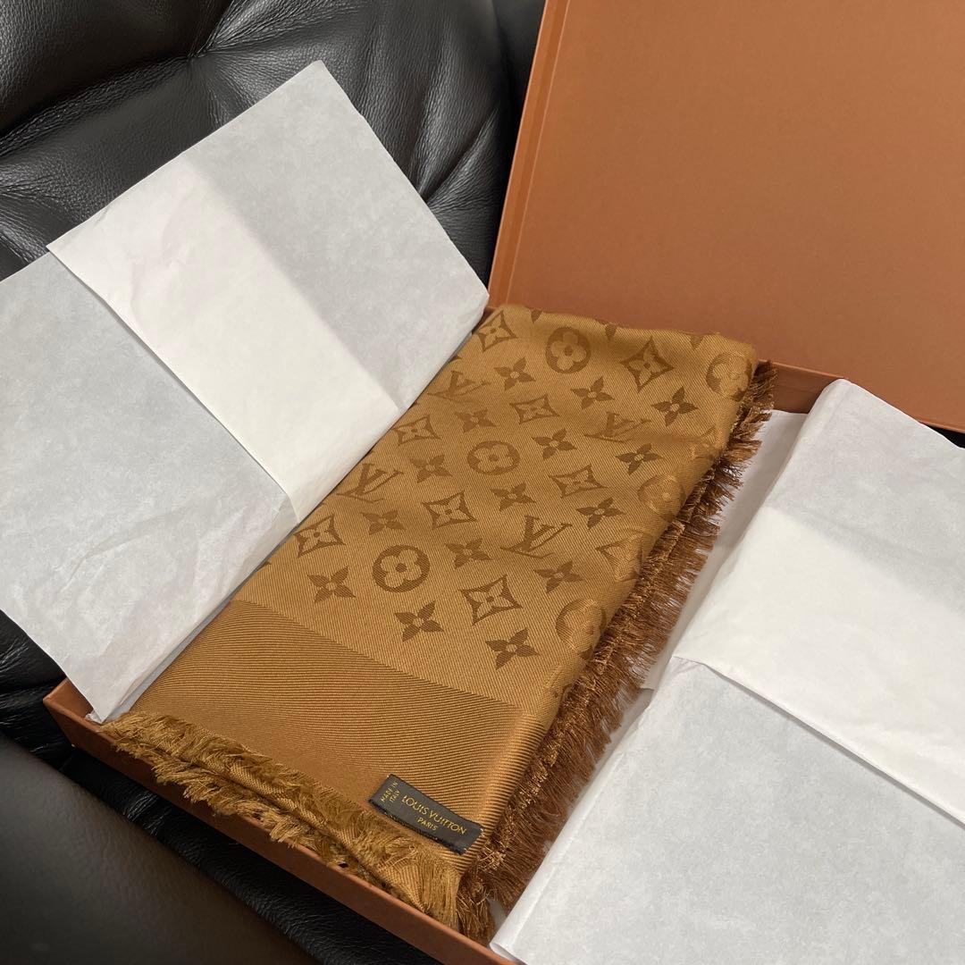 LOUIS VUITTO モノグラム ショール ブラウン 茶色 キャメルLOUIS VUITTON