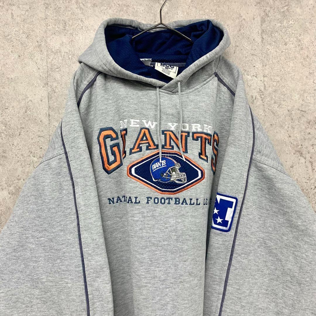 【レアデザイン3XL☆Lee製90s】NFLジャイアンツ刺繍スウェットパーカー