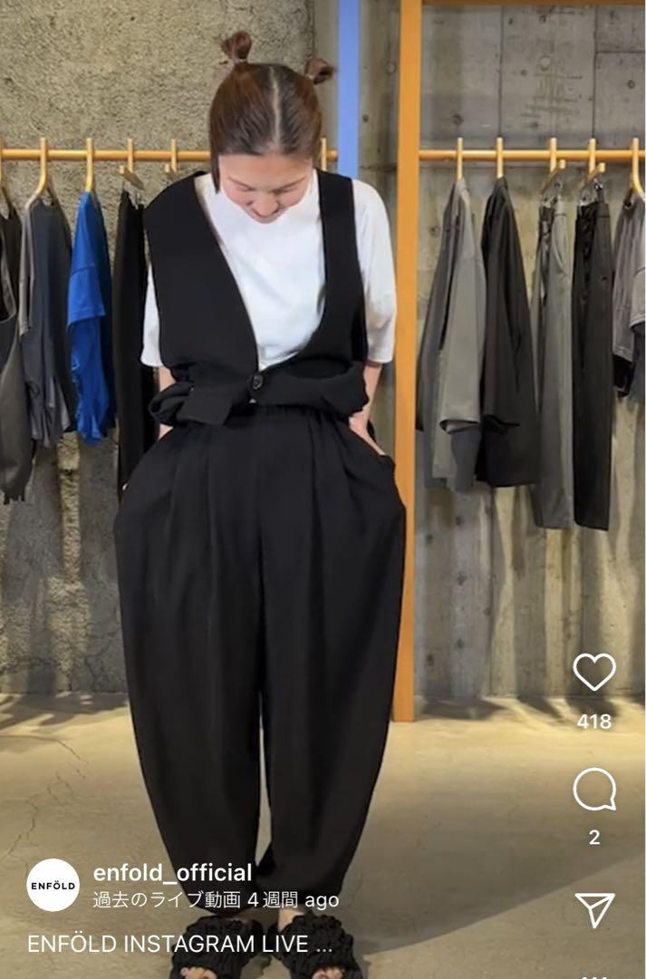 エンフォルド　WIDE EGG PANTS ブラック 34 enfold