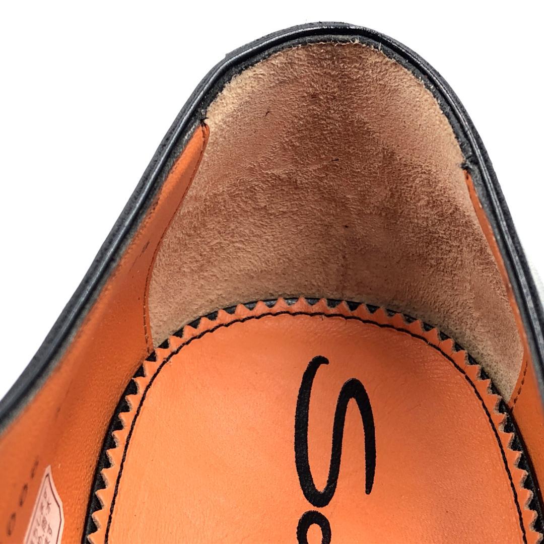 未使用 SANTONI 8.5 15006 モンクストラップ 紺 箱付 保存袋付