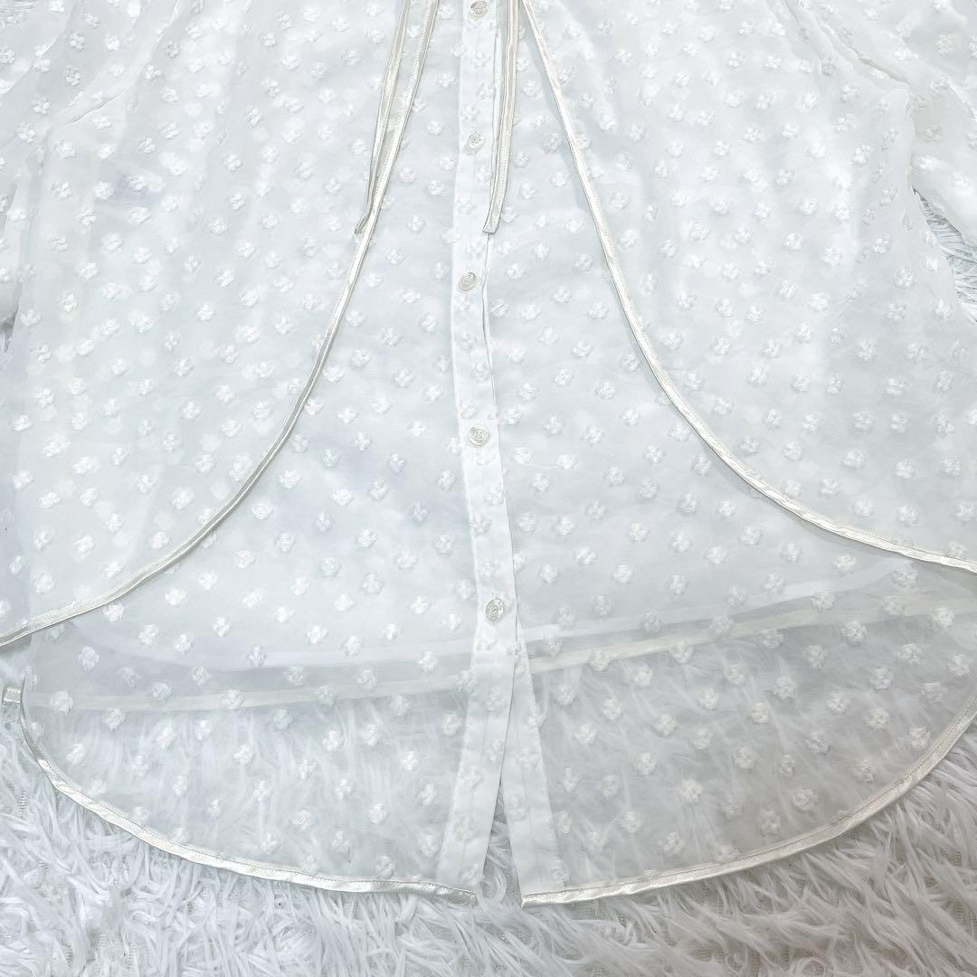 ファッション通販 美品✨シロコン ヨリ ドット ブラウス バックリボン フローラ トップス