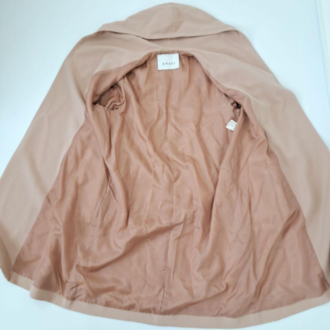 極美品✨アナイ　ダブルクロスフード　ラップコート　ロング　マニュエラ　ピンク　M 極美品✨アナイ ダブルクロスフード ラップコート ロング