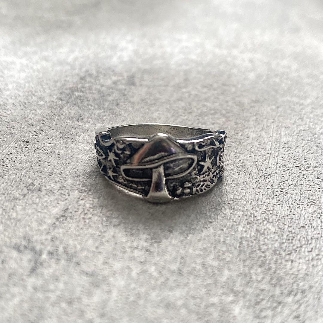 銀 シルバー silver製 昭和レトロ リング 14個 まとめ売り 14号 シルバーリング キノコリング 重ね付け⭕️ Silverring